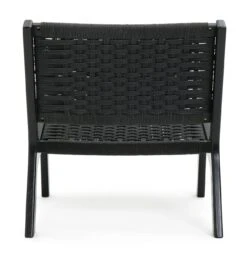 Habitat Faro Woven Paper Rope And Oak Accent Chair - Black -Home Furnishings Store 2013112 R Z003A