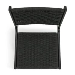Habitat Faro Woven Paper Rope And Oak Accent Chair - Black -Home Furnishings Store 2013112 R Z005A