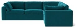 Swoon Seattle Velvet 5 Seater Corner Sofa - Kingfisher Blue -Home Furnishings Store 2015725 R Z003A