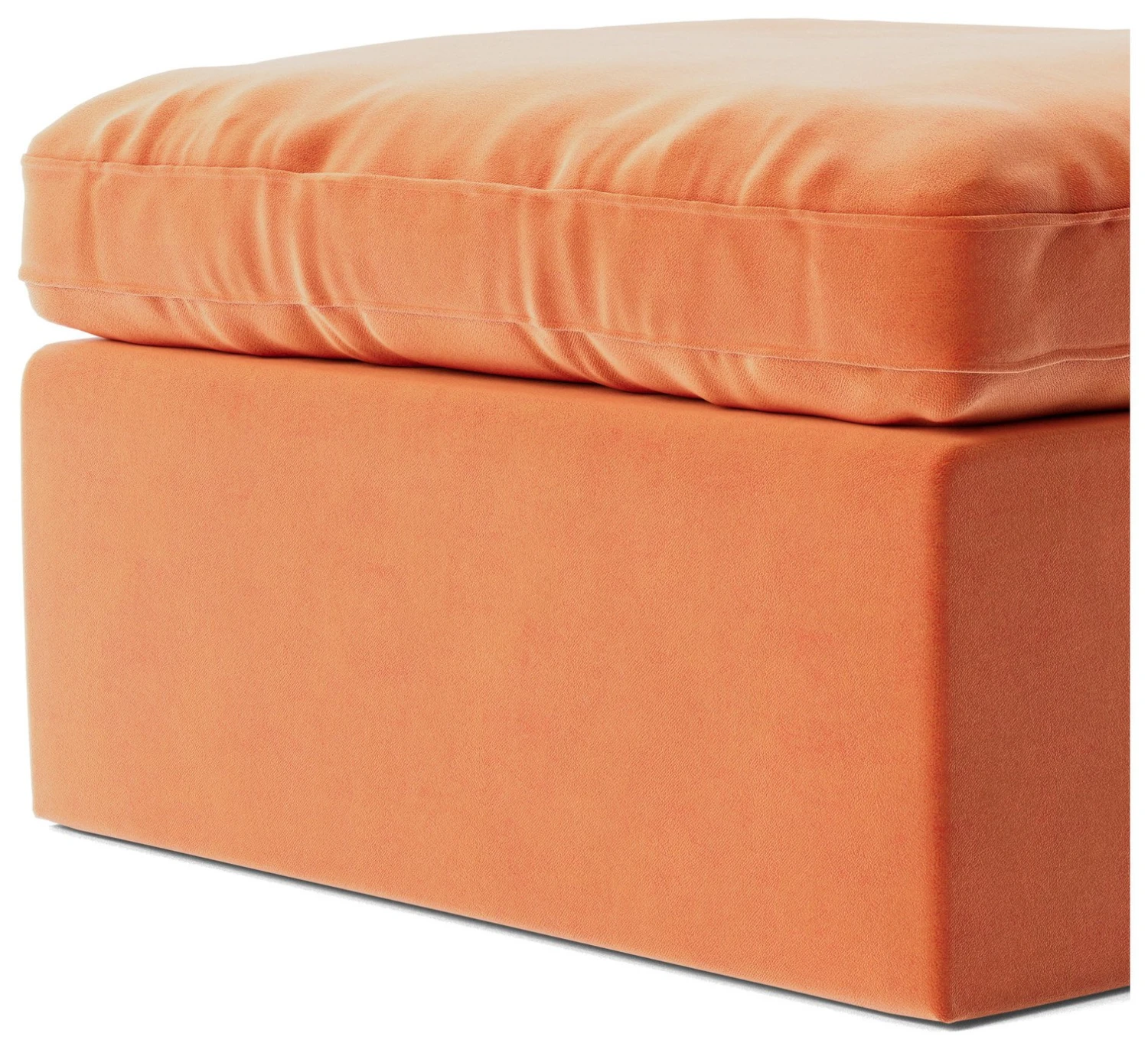 Swoon Seattle Velvet Ottoman Footstool - Burnt Orange 8 Swoon Seattle Velvet Ottoman Footstool - Burnt Orange - Image 6