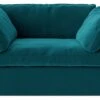 Swoon Seattle Velvet Cuddle Chair - Kingfisher Blue -Home Furnishings Store 2017981 R Z001A