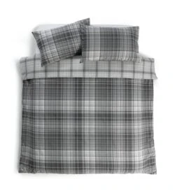 Habitat Grey Brushed Check Bedding Set - Single -Home Furnishings Store 2019350 R Z002A