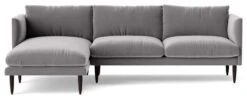 Swoon Luna Velvet Left Hand Corner Sofa - Silver Grey 14 Swoon Luna Velvet Left Hand Corner Sofa - Silver Grey -Home Furnishings Store 2021795 R Z002A