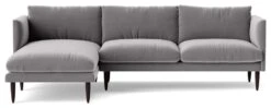 Swoon Luna Velvet Left Hand Corner Sofa - Silver Grey 15 Swoon Luna Velvet Left Hand Corner Sofa - Silver Grey -Home Furnishings Store 2021795 R Z003A