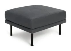 Habitat Moore Leather Ottoman Footstool - Dark Grey -Home Furnishings Store 2022471 R Z002A