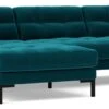 Swoon Landau Velvet Left Hand Corner Sofa - Kingfisher Blue 2 Swoon Landau Velvet Left Hand Corner Sofa - Kingfisher Blue -Home Furnishings Store 2023803 R Z001A