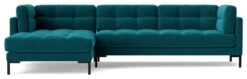 Swoon Landau Velvet Left Hand Corner Sofa - Kingfisher Blue 13 Swoon Landau Velvet Left Hand Corner Sofa - Kingfisher Blue -Home Furnishings Store 2023803 R Z002A