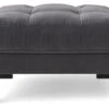 Swoon Landau Velvet Ottoman Footstool - Granite Grey -Home Furnishings Store 2024943 R Z001A