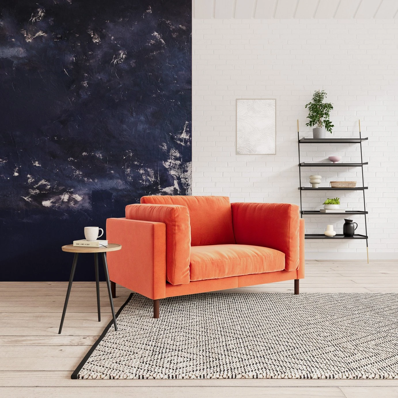 Swoon Munich Velvet Cuddle Chair - Burnt Orange 4 Swoon Munich Velvet Cuddle Chair - Burnt Orange - Image 2