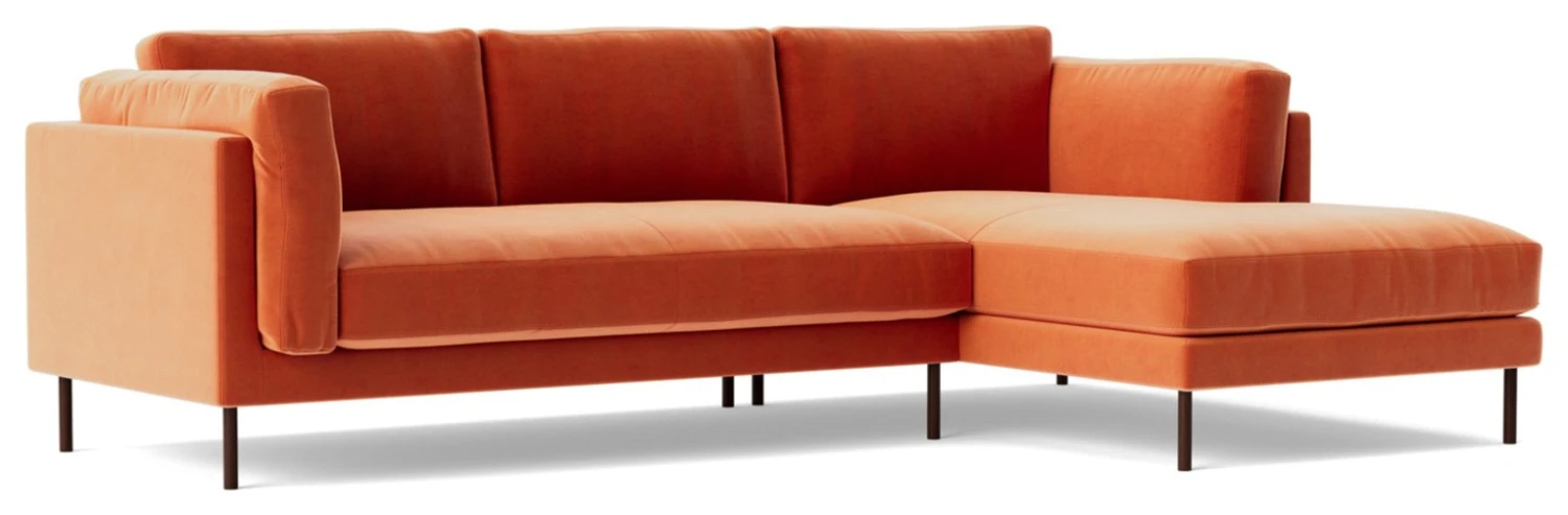 Swoon Munich Velvet Right Hand Corner Sofa - Burnt Orange 3 Swoon Munich Velvet Right Hand Corner Sofa - Burnt Orange