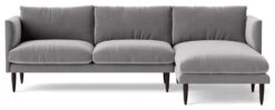 Swoon Luna Velvet Right Hand Corner Sofa - Silver Grey -Home Furnishings Store 2028705 R Z003A