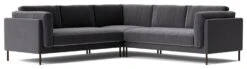 Swoon Munich Velvet 5 Seater Corner Sofa - Granite Grey