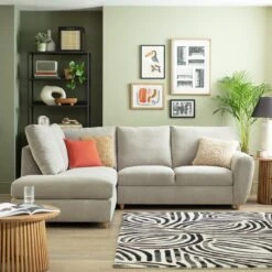 Habitat Ashford Fabric Left Corner Chaise Sofa - Grey -Home Furnishings Store 2062345 R Z001C
