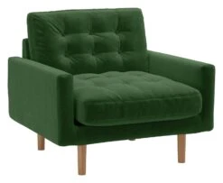 Habitat Fenner Velvet ArmChair - Moss Green -Home Furnishings Store 2063461 R Z008A