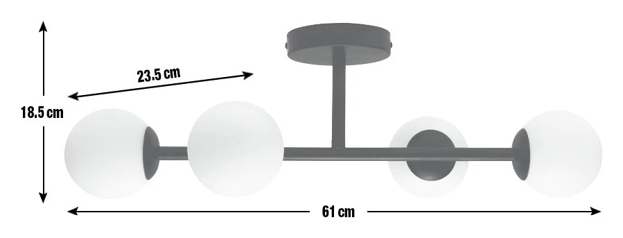 Habitat Opal Metal Bathroom Flush Ceiling Light - Black 5 Habitat Opal Metal Bathroom Flush Ceiling Light - Black - Image 3