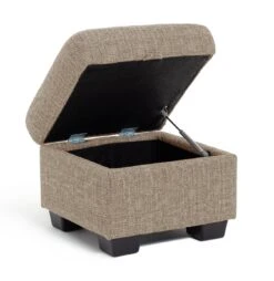 Habitat Lisbon Fabric Storage Footstool - Beige -Home Furnishings Store 2071130 R Z003A