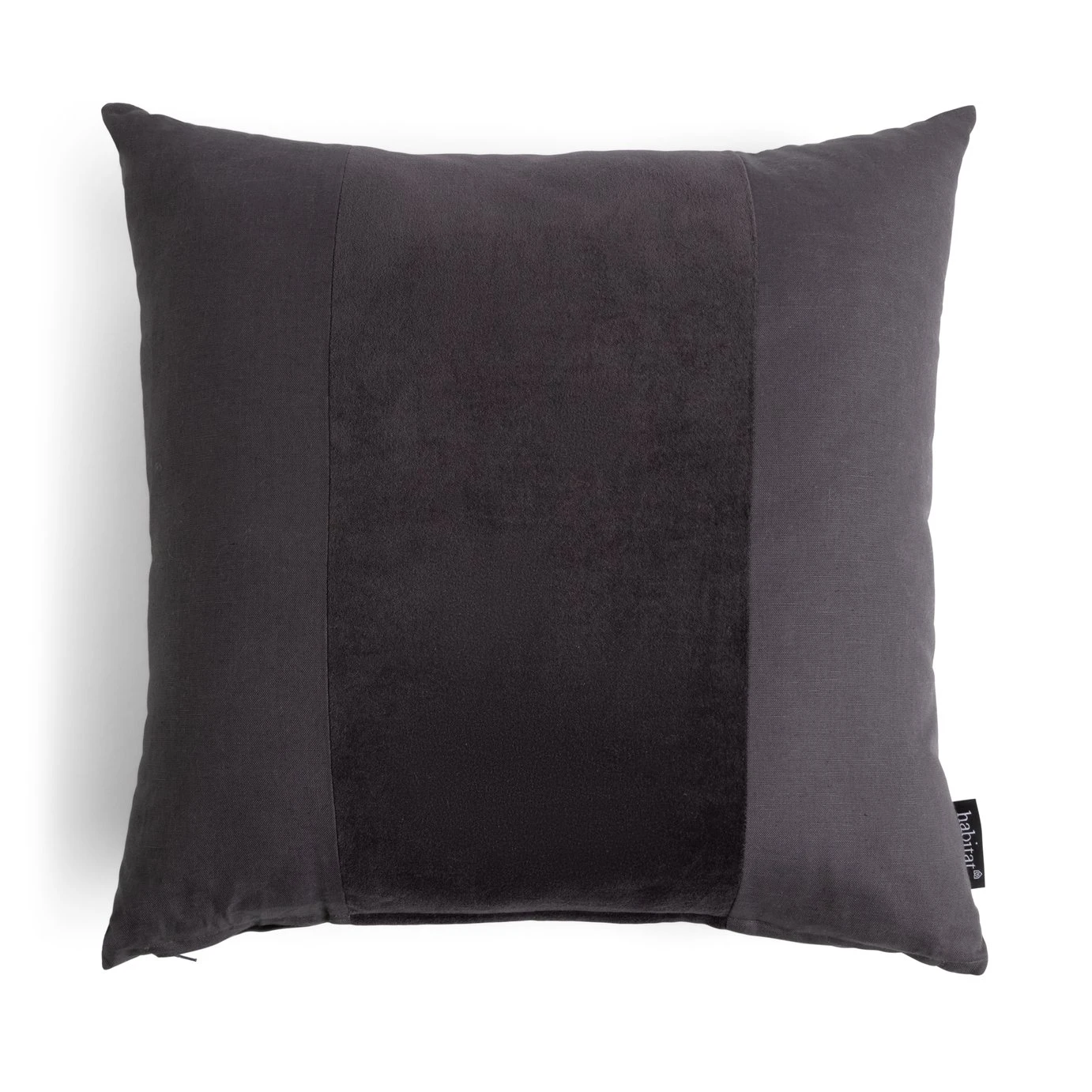 Habitat Velvet Panel Cushion - Grey & Black - 50x50cm 3 Habitat Velvet Panel Cushion - Grey & Black - 50x50cm