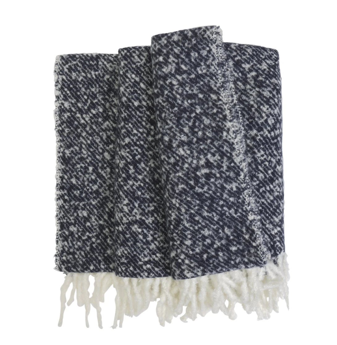 Habitat Faux Textured Mohair Throw - Navy - 125x150cm 3 Habitat Faux Textured Mohair Throw - Navy - 125x150cm