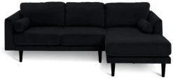 Habitat Jacob Velvet Right Hand Corner Sofa - Black -Home Furnishings Store 2910260 R Z003A