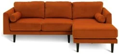 Habitat Jacob Velvet Right Hand Corner Sofa - Orange -Home Furnishings Store 2910318 R Z003A