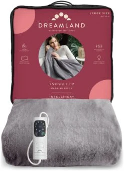 Dreamland Snuggle Up Heated Grey Throw - Large -Home Furnishings Store 2990606 R Z002A