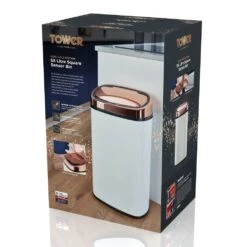 Tower 58 Litre Sensor Bin - Rose Gold And White 12 Tower 58 Litre Sensor Bin - Rose Gold And White -Home Furnishings Store 3037166 R Z005A