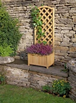 Lattice Wooden Straight Planter -Home Furnishings Store 3056532 R Z002A