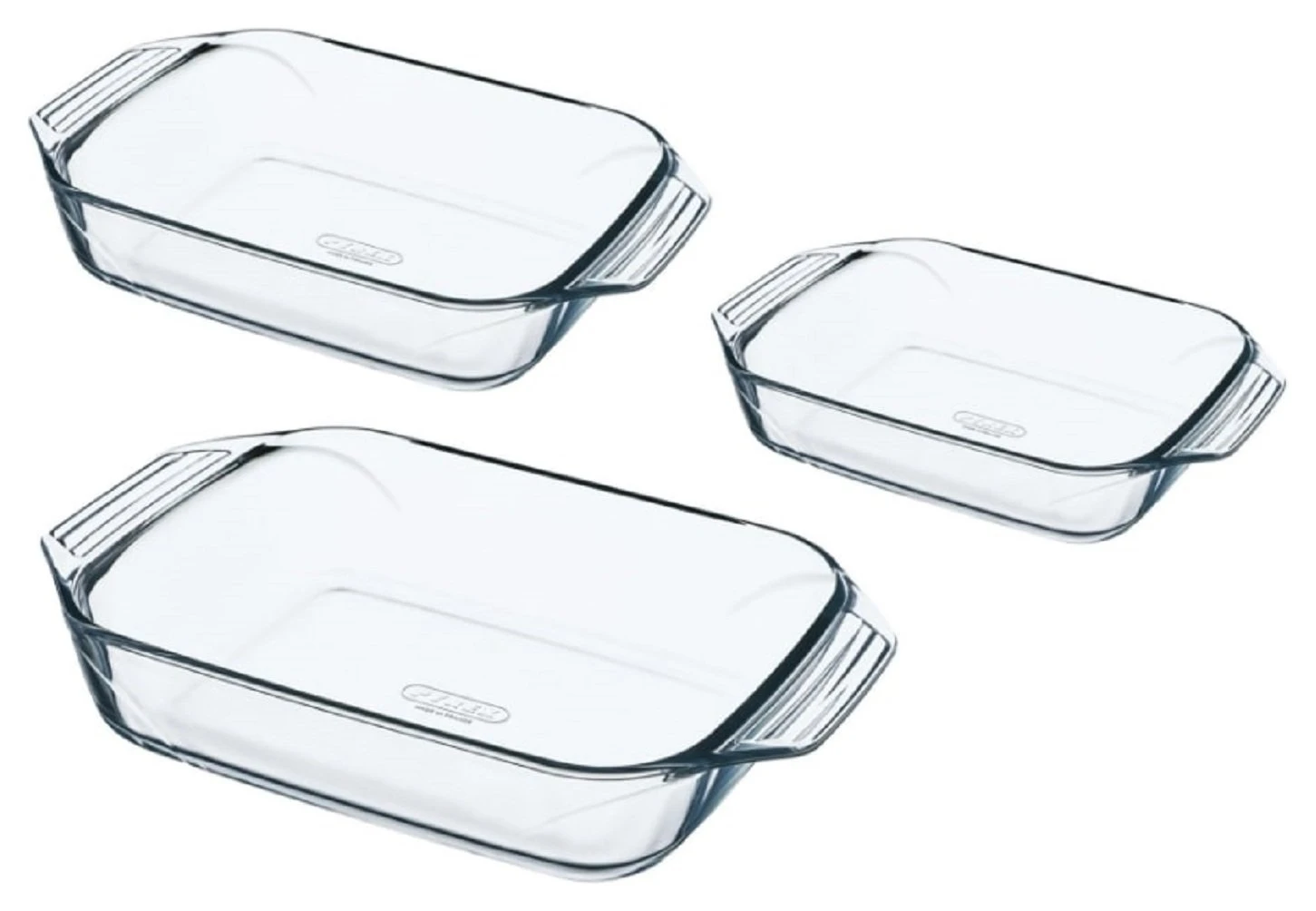 Pyrex Irresistible 3 Piece Glass Roaster Set 3 Pyrex Irresistible 3 Piece Glass Roaster Set