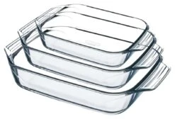 Pyrex Irresistible 3 Piece Glass Roaster Set 10 Pyrex Irresistible 3 Piece Glass Roaster Set -Home Furnishings Store 3064153 R Z002A