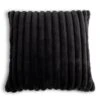 Habitat Ribbed Faux Fur Cushion - Charcoal - 50X50cm -Home Furnishings Store 3064380 R Z001A