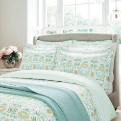 V&A Cotton 200 TC Voysey Anselm Pillowcase - Aqua 5 V&A Cotton 200 TC Voysey Anselm Pillowcase - Aqua -Home Furnishings Store 3069220 R Z002A