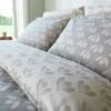 Scion Cotton Snowdrop Flower Grey Bedding Set - Single