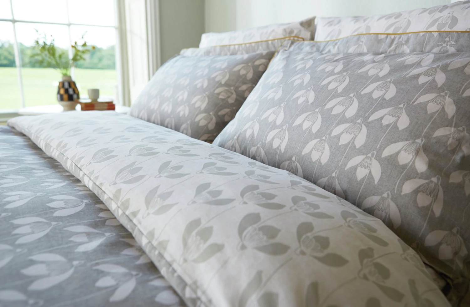 Scion Cotton Snowdrop Flower Grey Bedding Set - Single 3 Scion Cotton Snowdrop Flower Grey Bedding Set - Single