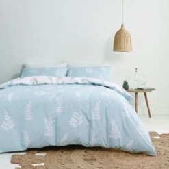 Bianca Egyptian Cotton Flowers White Bedding Set - Double