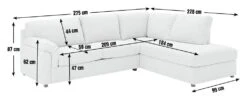 Habitat Florence Fabric Right Hand Corner Chaise Sofa- Cream -Home Furnishings Store 3087477 R E001