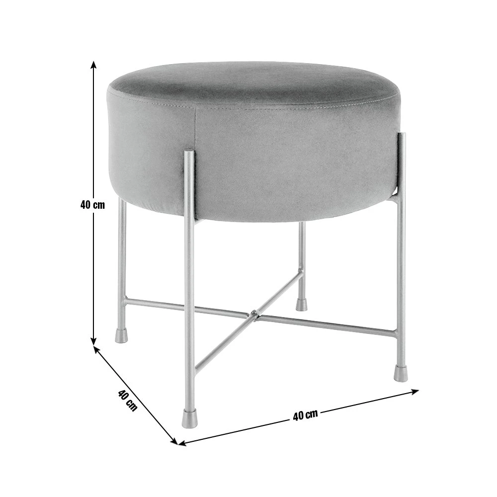 Habitat Jax Velvet Footstool - Black 5 Habitat Jax Velvet Footstool - Black - Image 3