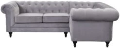 Habitat Chesterfield Velvet Left Hand Corner Sofa-Light Grey -Home Furnishings Store 3106633 R Z003A