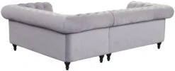 Habitat Chesterfield Velvet Left Hand Corner Sofa-Light Grey -Home Furnishings Store 3106633 R Z005A
