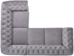 Habitat Chesterfield Velvet Left Hand Corner Sofa-Light Grey -Home Furnishings Store 3106633 R Z006A