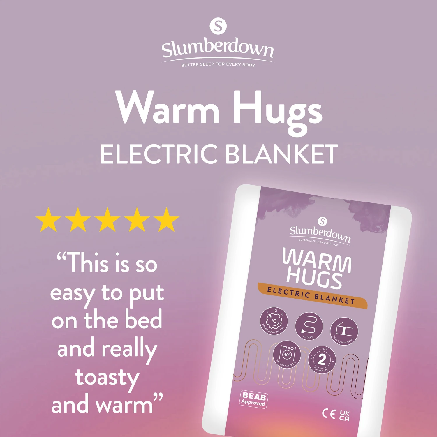 Slumberdown Warm Hugs Electric Blanket - Small Double 4 Slumberdown Warm Hugs Electric Blanket - Small Double - Image 2
