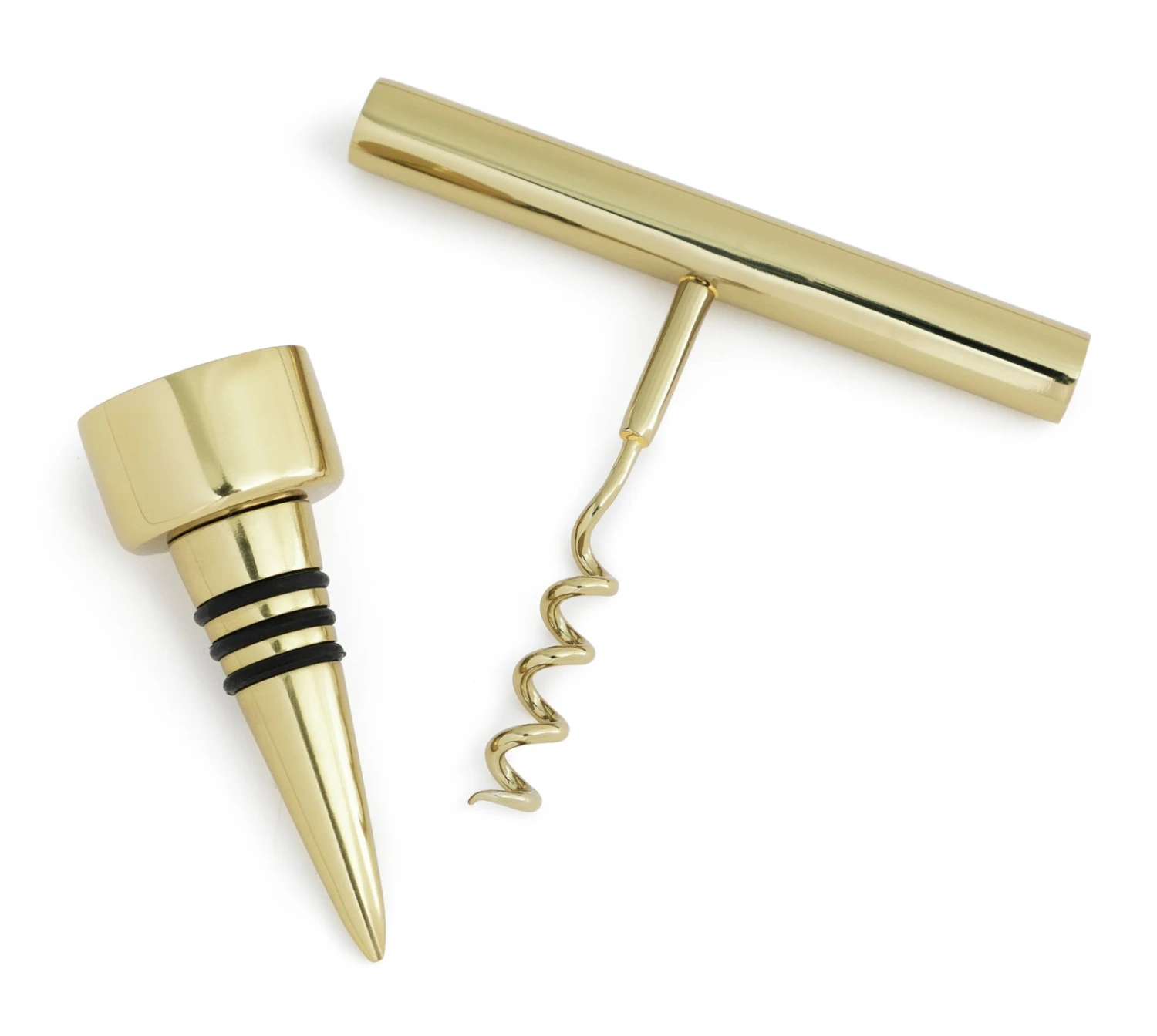 Habitat Gold Tone Corkscrew And Stopper Set 3 Habitat Gold Tone Corkscrew And Stopper Set