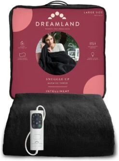 Dreamland Snuggle Up Black Heated Throw - Large -Home Furnishings Store 3243699 R Z002A