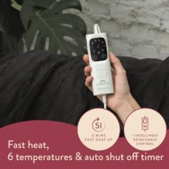 Dreamland Snuggle Up Black Heated Throw - Large -Home Furnishings Store 3243699 R Z014A