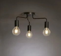 Habitat Rayner Steel 3 Light LED Flush Ceiling Light - Black -Home Furnishings Store 3247846 R Z002A