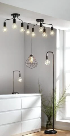 Habitat Rayner Steel 3 Light LED Flush Ceiling Light - Black -Home Furnishings Store 3247846 R Z010C