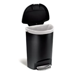 Simplehuman 50L Plastic Semi Round Pedal Bin - Black 8 Simplehuman 50L Plastic Semi Round Pedal Bin - Black -Home Furnishings Store 3341106 R Z003A