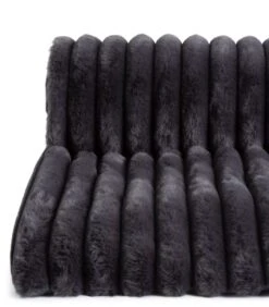 Habitat Ribbed Faux Fur Throw - Charcoal - 125X150cm 11 Habitat Ribbed Faux Fur Throw - Charcoal - 125X150cm -Home Furnishings Store 3361320 R Z002A