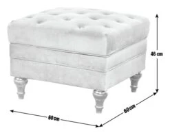 Habitat Chesterfield Velvet Storage Footstool - Blue -Home Furnishings Store 3369683 R E001