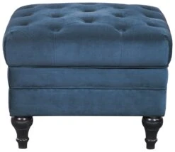 Habitat Chesterfield Velvet Storage Footstool - Blue -Home Furnishings Store 3369683 R Z002A
