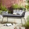 Habitat Ross Rattan Effect Garden Bench - Black -Home Furnishings Store 3425541 R Z001A
